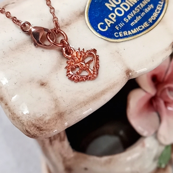 Virgins Saints & Angels Rose Gold-tone Dainty Necklace Chain NEW - Picture 2 of 12